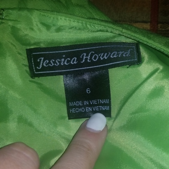 Lime green Jessica Howard formal dress 6 - Picture 5 of 5